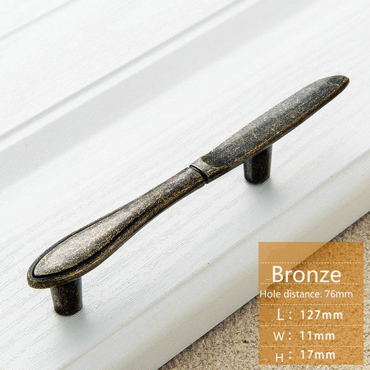 Creative Cutlery Furniture Cabinet Handle Knife And Fork Spoon Black Cupboard Kitchen Knobs Drawer