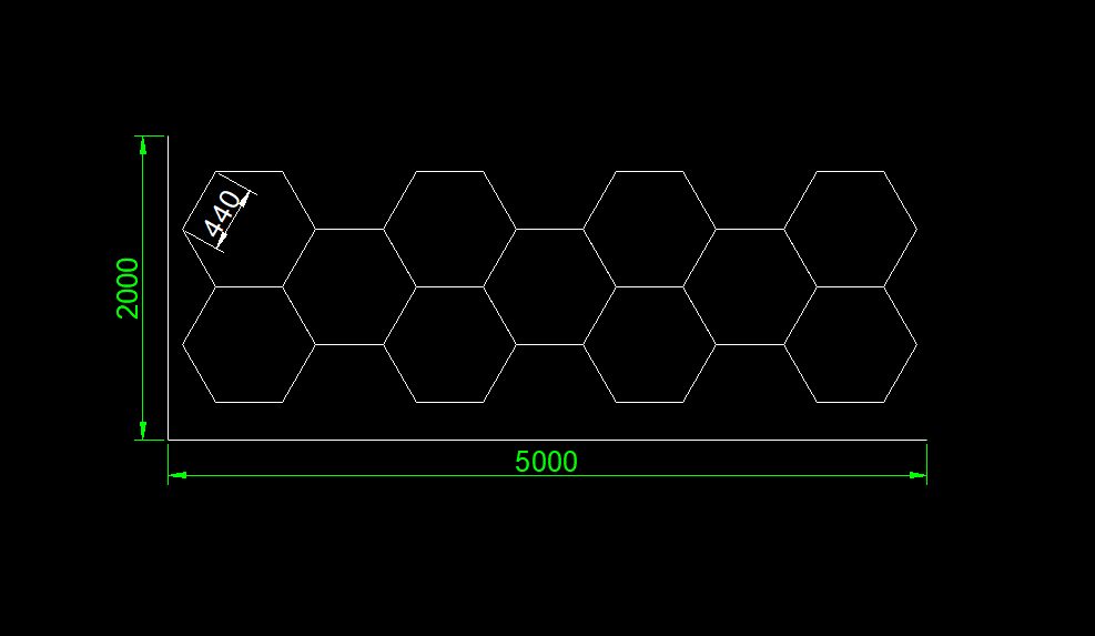 2*5M Hexagon Led Wall Light Customized Ceiling Tube For Garage Car Wash Beauty Gym Salon