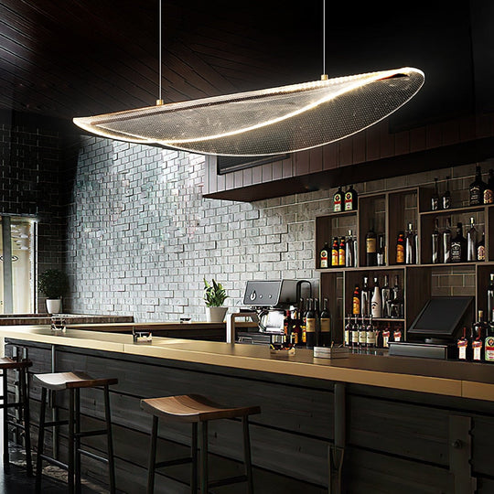 Modern Minimalist Led Pendant Lights Model Room Designer Living Dining Coffee Shop Acrylic Leaf