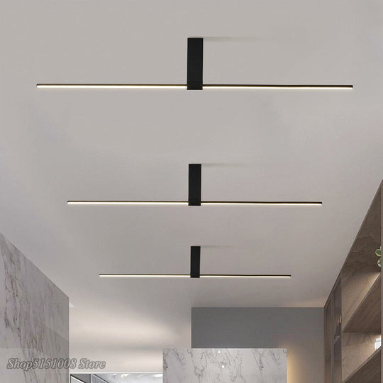 Nordic Simple Strip Led Ceiling Lamp Modern Minimalism Creative Corridor Restaurant Celling Light