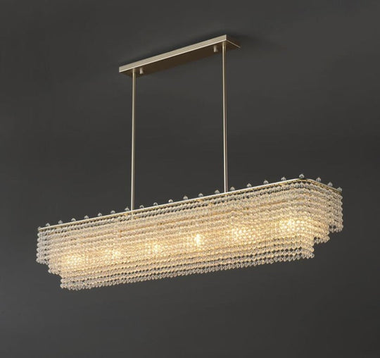 Luxury Crystal Restaurant Chandelier Living Room Bar Designer Long Island Lamps Led Tassel Pendant