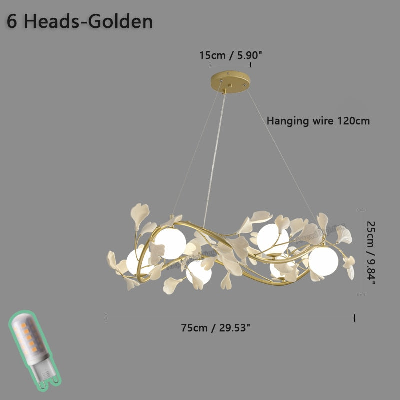 Nordic Pendant Lamp Luxury Living Room Decoration Chandelier Modern Romantic Petal Bedroom Indoor