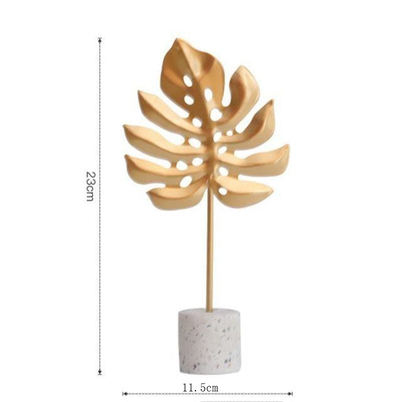 Nordic Golden Ginkgo Leaf Sculpture: Modern Iron Artwork For Home Decor And Special Occasions