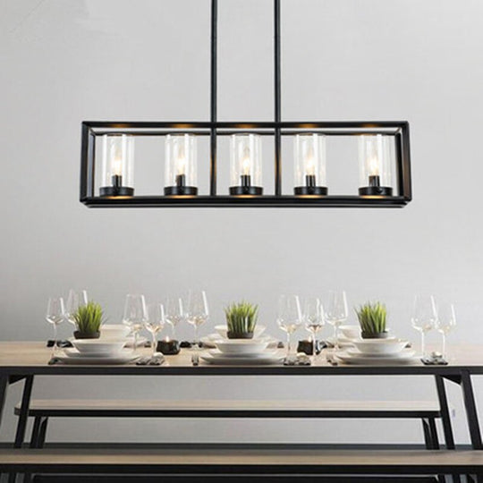 Antique Chandelier Vintage Large Country Rectangular Island Lights Wrought Iron Lighting Office
