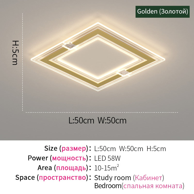 Modern Led Chandelier For Living Room Bedroom Kitchen Home Indoor Ceiling Lamp With Remote Control