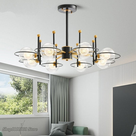 Modern Glass Ball Led Chandeliers For Living Room Cafe Lustre Plafonnier Minimalist Bedroom