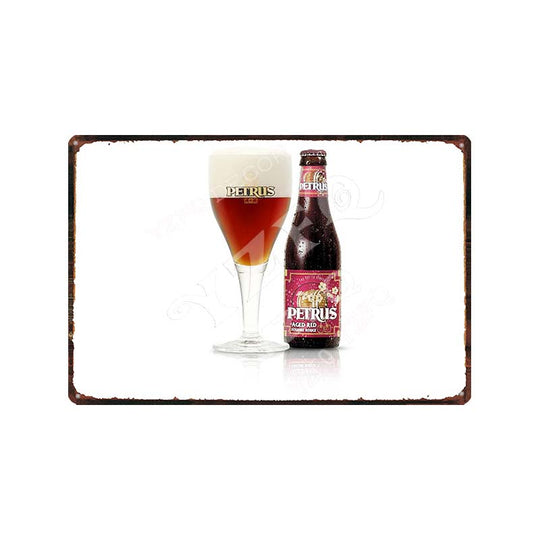 Vintage Belgium Beer Tin Signs: Vedett Petrus Retro Metal Plates Wall Painting
