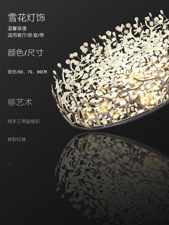 Led Ceiling Lights Crystal Art Leaves Modern Lamp Nordic Home Decoration Bedroom Living Room