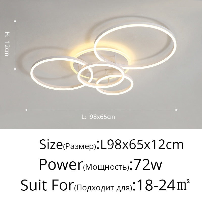 Modern Led Gold Black Chandeliers Lighting For Living Study Room Dimmable Indoor Lamps Parlor Foyer