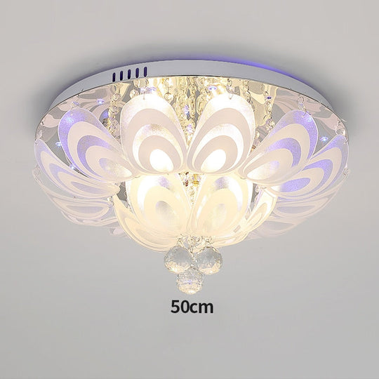 American Restaurant Stainless Steel Led Ceiling Light Modern Home Deco Lamp Crystal Glass Living