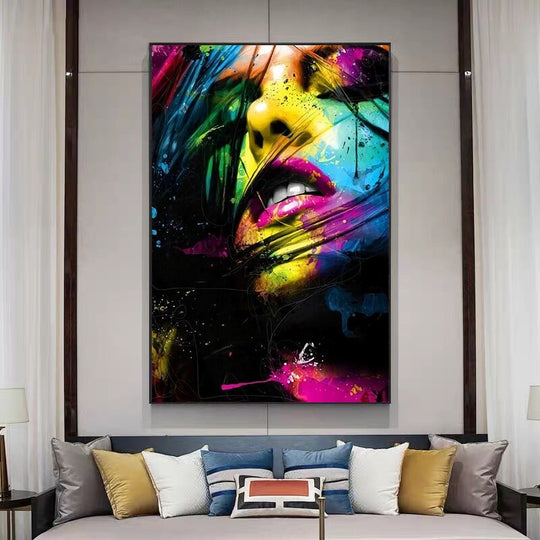 Abstract Woman Portrait Graffiti Canvas - Modern Art For Living Room Decor Printings