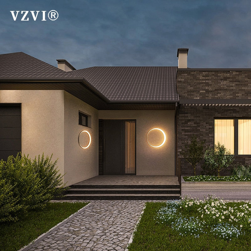 Outdoor Wall Light Modern Ip65 Waterproof 110V 260V Led Villa Terrace Garden Street Round Moon