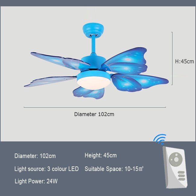 Children’s Butterfly - Themed Ceiling Fan Lamp - A Creative Addition To Kids’ Room Decor