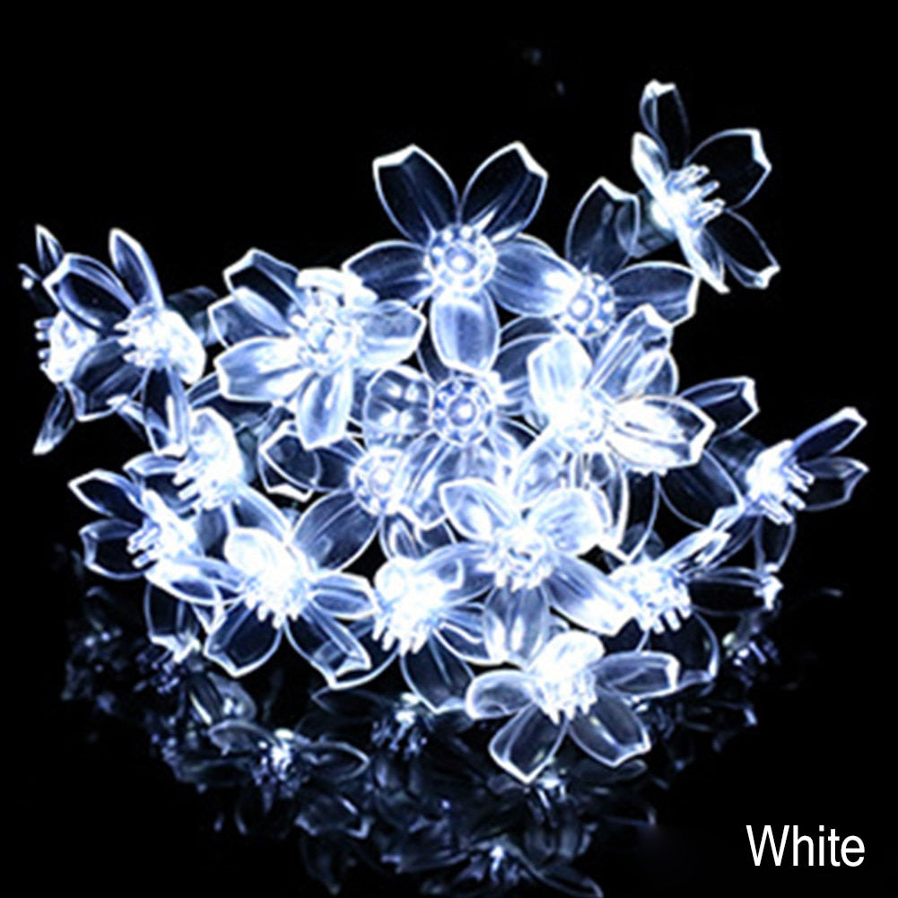10/40/60 Lights Led String Fairy Crystal Cherry Blossom Flower Garland For Gazebo Indoor Wedding
