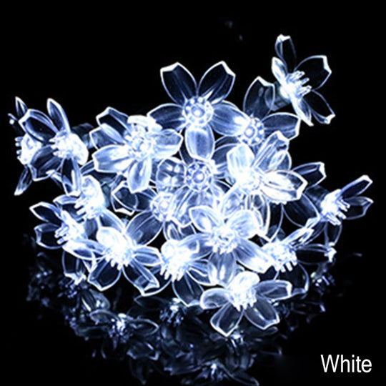 10/40/60 Lights Led String Fairy Crystal Cherry Blossom Flower Garland For Gazebo Indoor Wedding