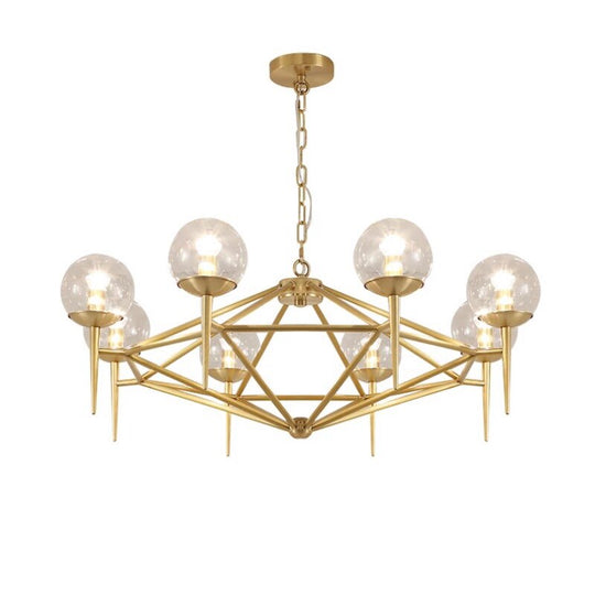 Nordic Radiance: Gold - Tinged Modo Glass Led Chandeliers For Stylish Spaces Pendant Light