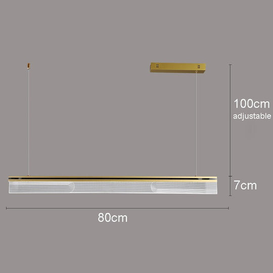 Nordic Modern Minimalist Rectangular Acrylic Dining Room Chandelier Living Iron Cord Pendant
