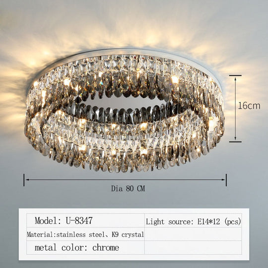 Nordic Living Room Simple Modern Atmospheric Bedroom Lamp Chrome Silver Ceiling Home Creative