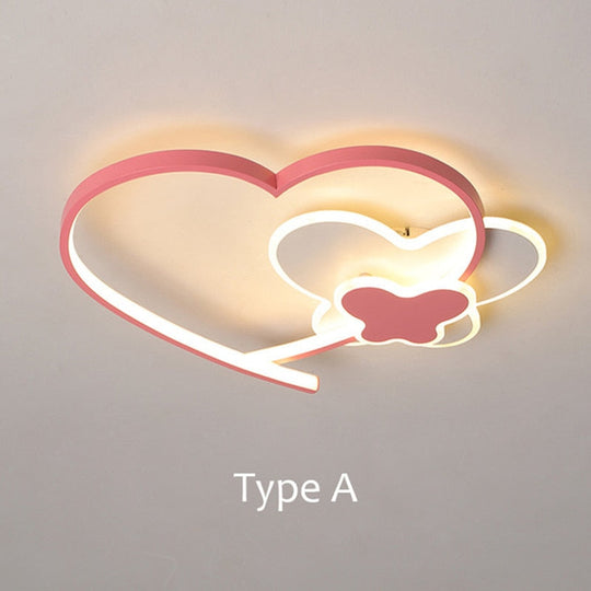 Nordic Modern Heart Shaped Ceiling Lights Indoor Lighting Lamps For Living Room Bedroom Children