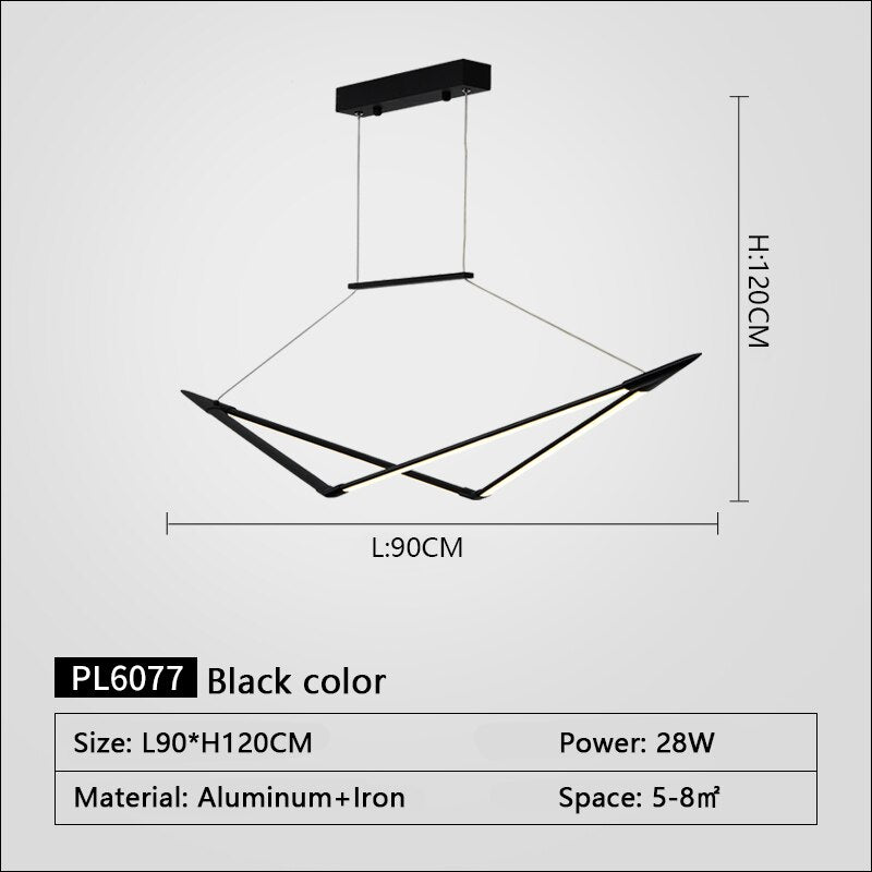 Rc + Dimmable New Modern Chandelier For Living Room Dining Kitchen Black/White/Gold Finish Home Led