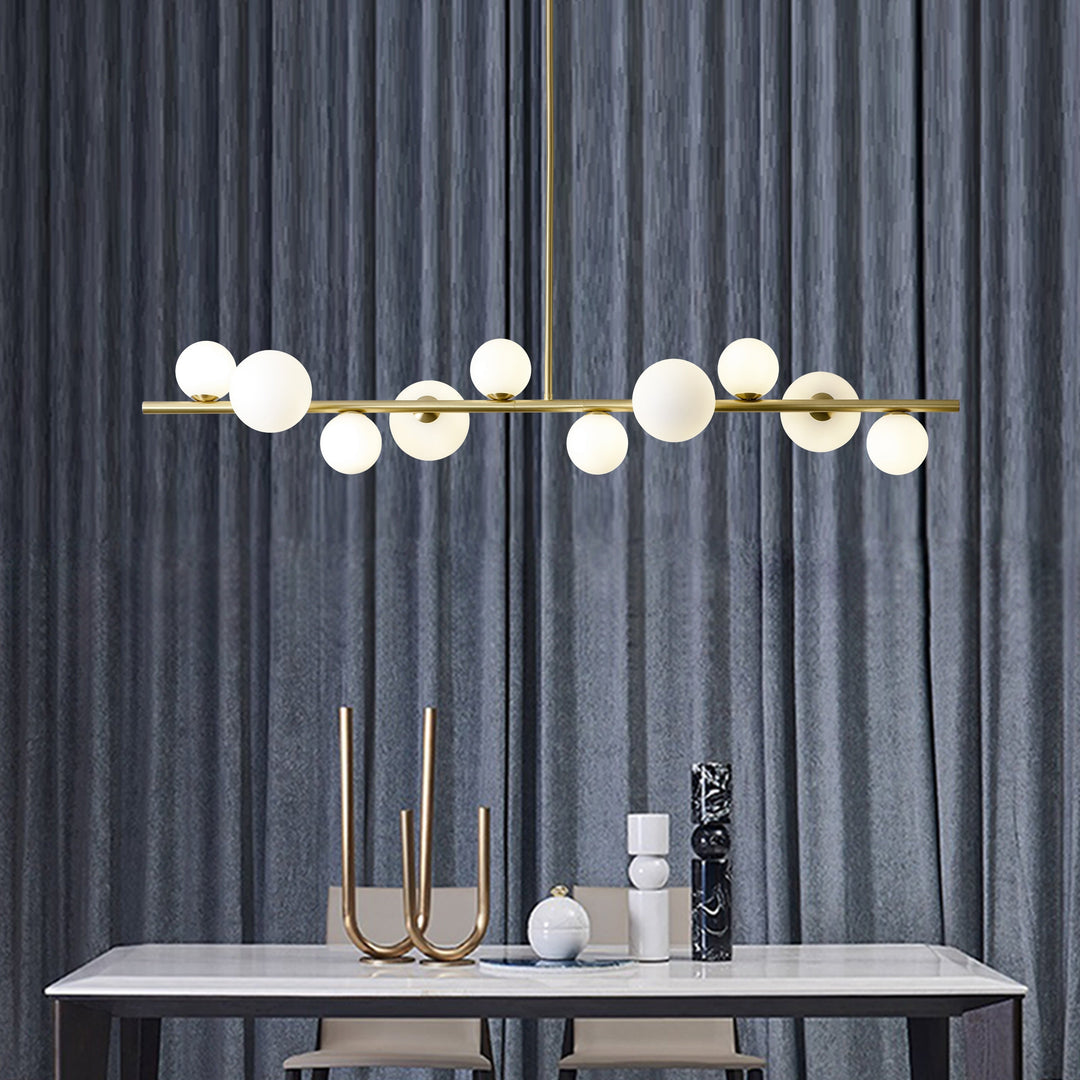 Nordic Simple Gold Color Led Pendant Lights Iron Glass Ball Hanging Lamp Dining Room Office Bar