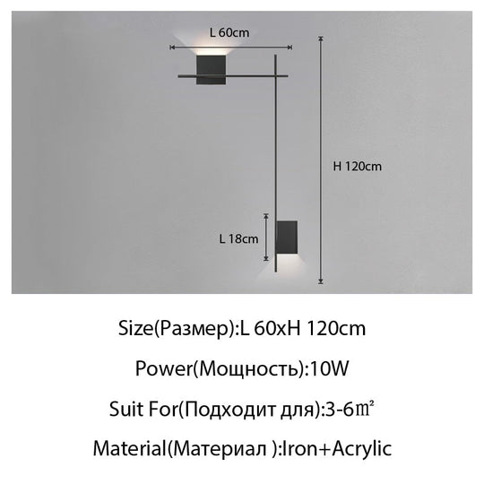 Minimalist Strip Combination Wall Lamp Living Room Sofa Background Stair Aisle Nordic Designer