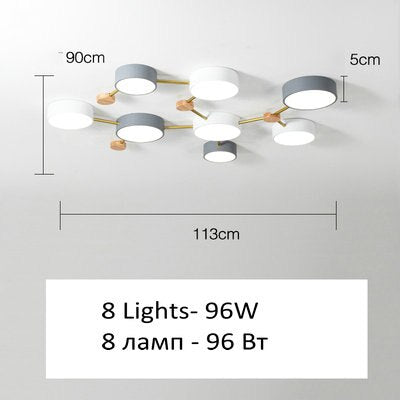 Nordic Wood Ceiling Chandelier Light Ac 90 - 260V Led Living Room Lamp For Bedroom Children Baby