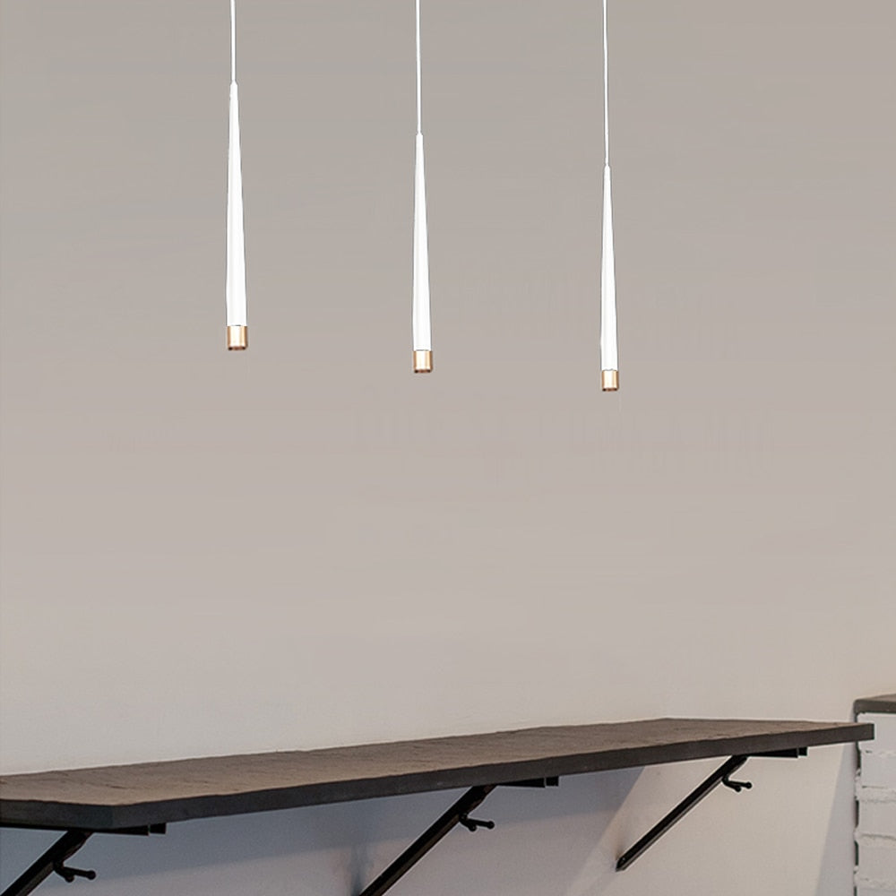 Modern Led Pendant Lights Dimmable 3Cm Conical Aluminum &amp; Acrylic Home Hang Lamp Dining Living Room