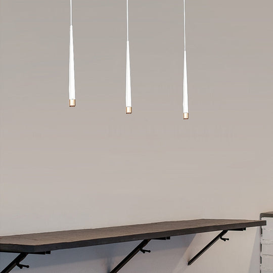 Modern Led Pendant Lights Dimmable 3Cm Conical Aluminum &amp; Acrylic Home Hang Lamp Dining Living Room