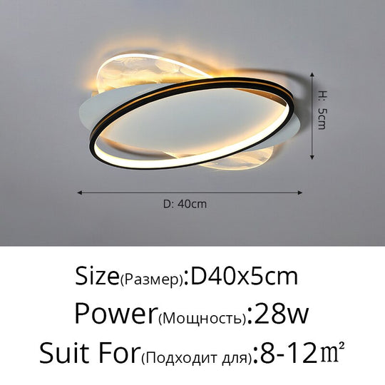 Postmodern Minimalist Creative Bedroom Led Chandeliers Ultra-Thin Nordic Luxury Living Room Circular