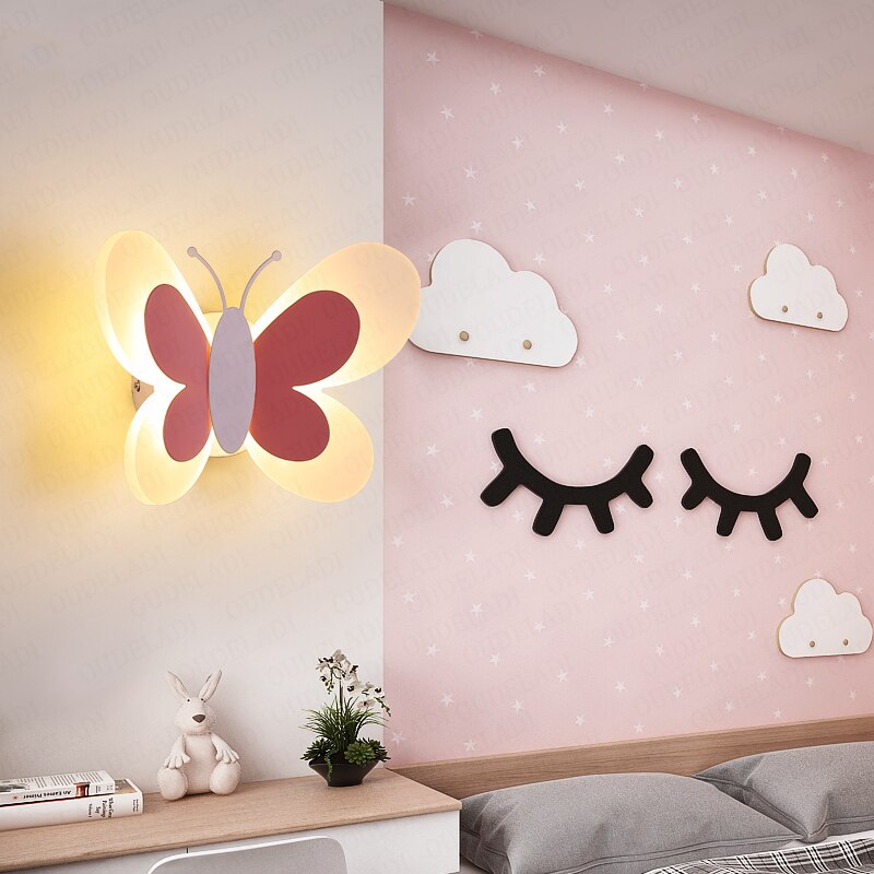 Butterfly Girl Room Lamp Creative Cartoon Children Energy - Saving Boy Bedside Bedroom Wall Ceiling