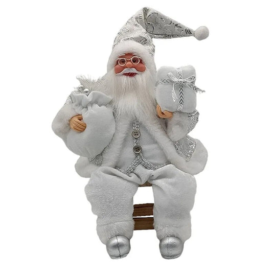 14’’ Sitting Santa Claus Figurines Christmas Figure Decorations Hanging Xmas Tree Ornaments