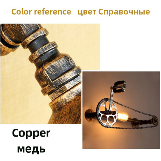 Loft Vintage Water Pipe Wall Lamp Restaurant Bar Cafe Pub Bedroom Livng Room Stair Villa E27 Edison