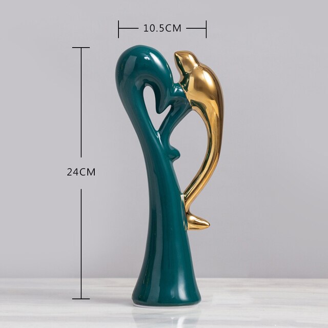 Nordic Love Bird Figurines - Modern Ceramic Statues For Living Room Home Decoration Style 3 Decor