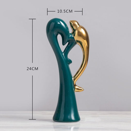 Nordic Love Bird Figurines - Modern Ceramic Statues For Living Room Home Decoration Style 3 Decor