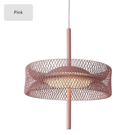 Nordic Net Pendant Light Colorful Design Deco Iron Net Pink Lamp For Living Dining Room Restaurant