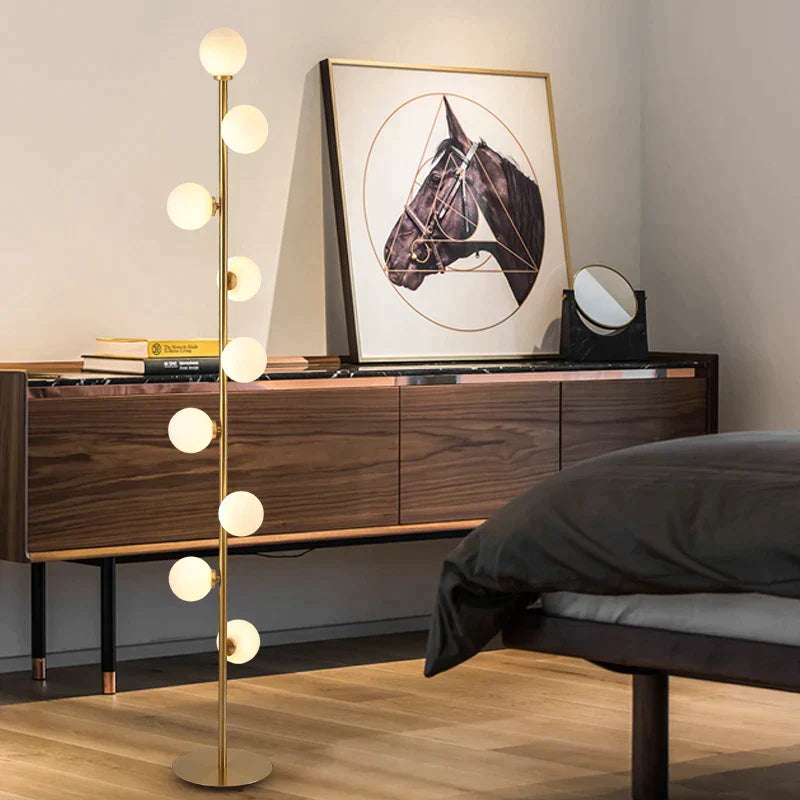 Modern Led Floor Lamp Glass Ball Gold Lamps For Living Room Bedroom Study Nordic Home Decor Light