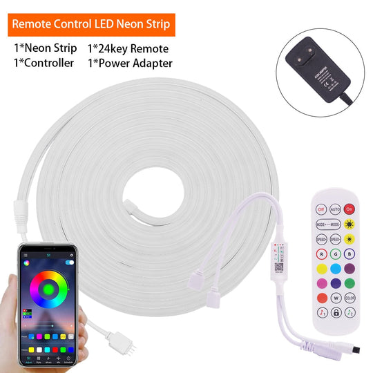 12V Rgb Led Neon Light Strip: Smart Dimmable Decor For Gazebos Mini Blueteeth 1Roll / Eu Adapter