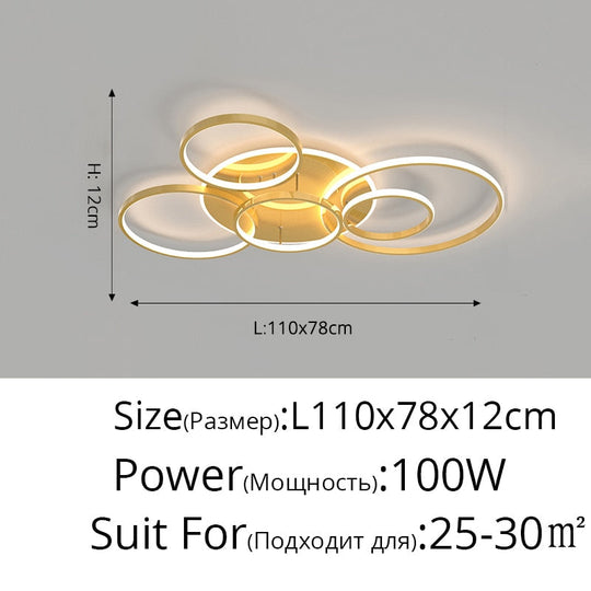 Modern Led Gold Black Chandeliers Lighting For Living Study Room Dimmable Indoor Lamps Parlor Foyer