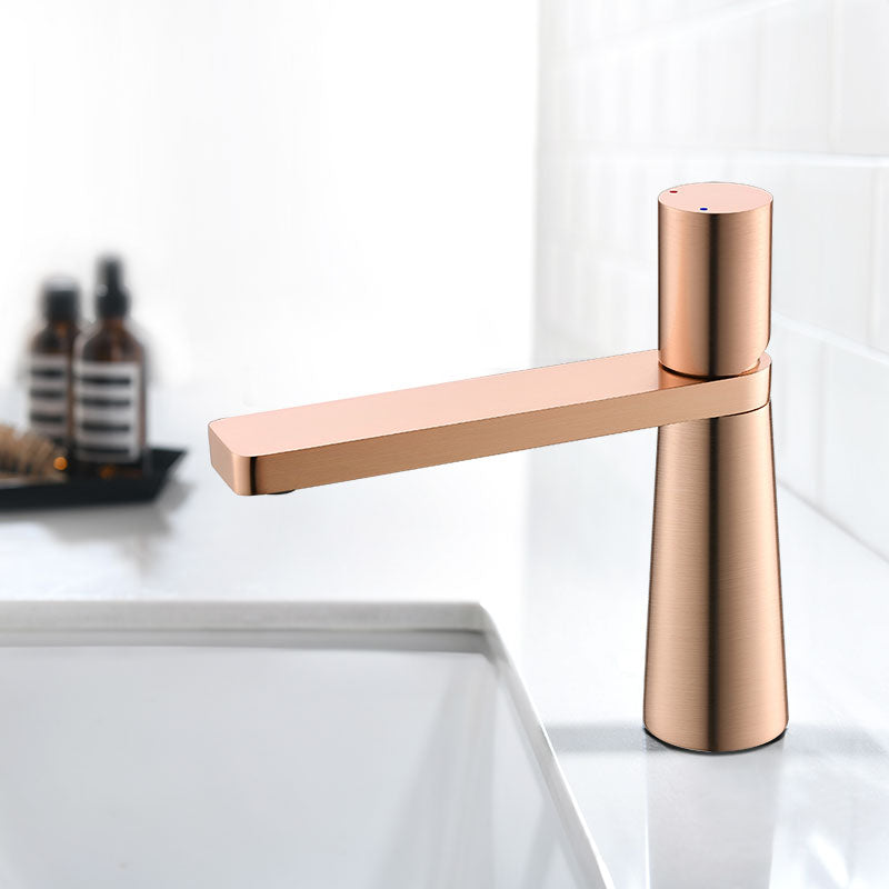 Brushed Gold Basin Faucet Brass Bathroom Mixer Tap Wash Basin Rose Hot And Cold Faucets