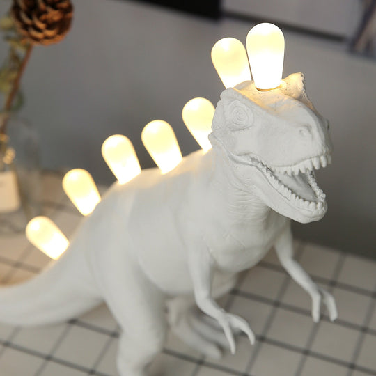 Jurassic Dinosaur Resin Table Lamps - Brontosaurus &amp; T - Rex Led Desk Lamp Home Art Decor Bedroom