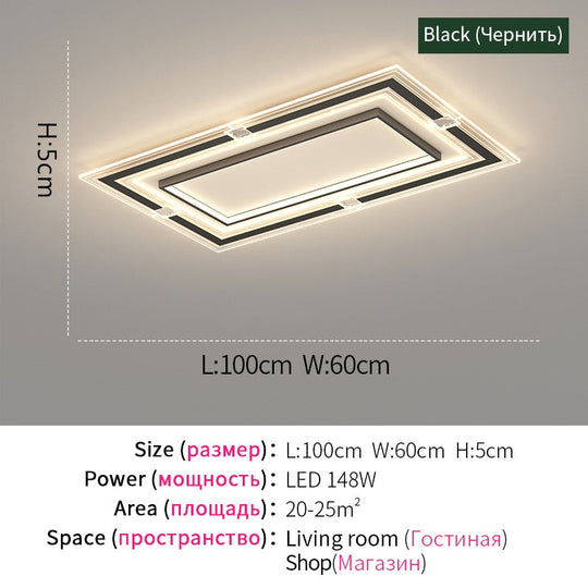 Modern Led Chandelier For Living Room Bedroom Kitchen Home Indoor Ceiling Lamp With Remote Control