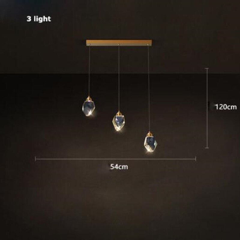 Led Postmodern Crystal Copper Round Chandelier - Elegant Lighting For Dining Rooms 3Light 15W