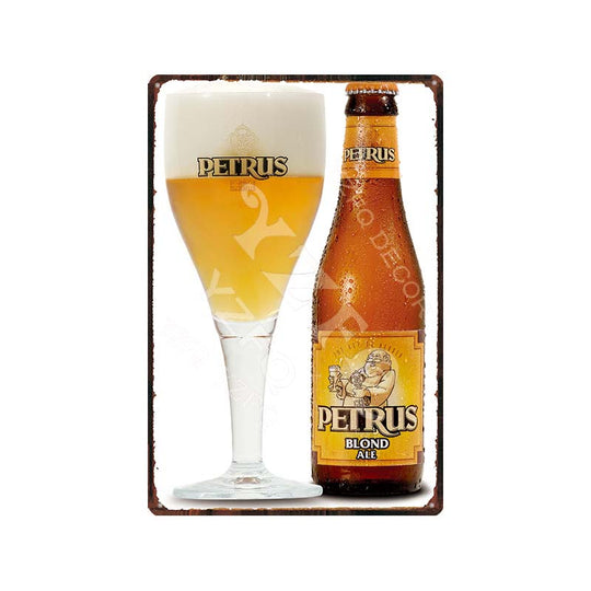 Vintage Belgium Beer Tin Signs: Vedett Petrus Retro Metal Plates Wall Painting