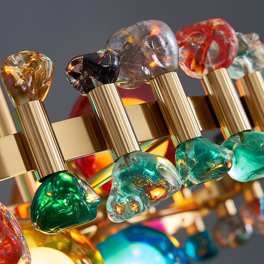 Rectangle Color Crystal Chandelier For Dining Room Kitchen Island Hanging Lamp Interior Lighting