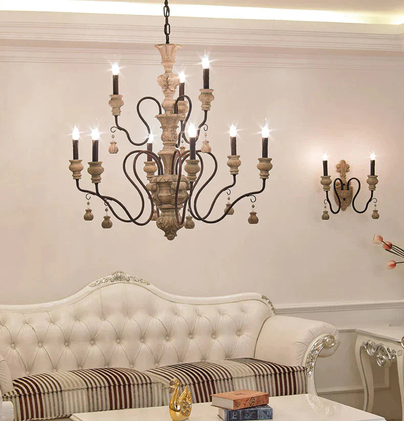 Nordic Country Retro Chandelier Nostalgic Living Room Restaurant Light In The Bedroom Wrought Iron