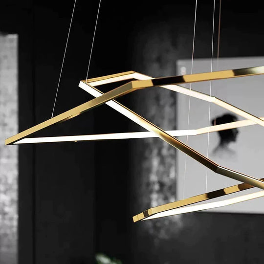 Led Chandelier Restaurant Living Room Creative Designer Model Stainless Steel Pendant