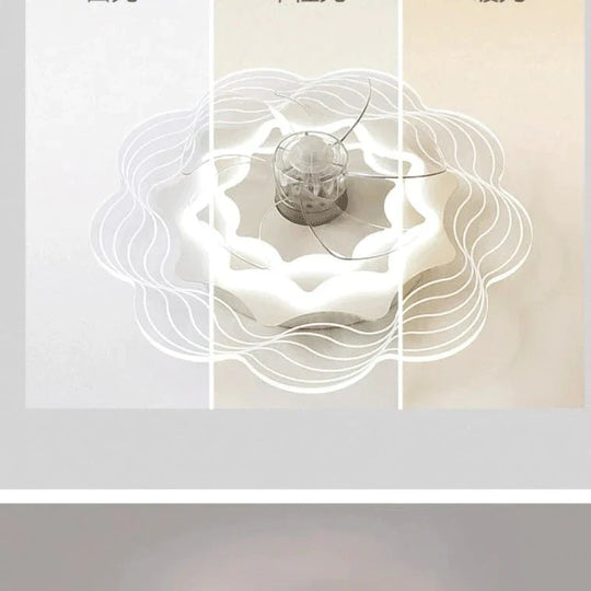 Ceiling Fan Lamp Bedroom Restaurant Creative Personality Ultra - Thin Invisible With