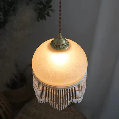 Copper Tassel Chandelier Pastoral Room Bedroom Bedside Lamp Bar Aisle Pendant