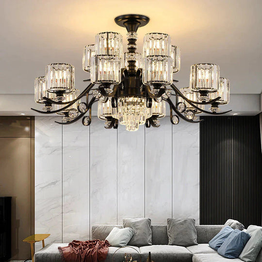 Living Room Crystal Chandelier Modern Simple Light Luxury Restaurant Atmospheric Lamp Pendant
